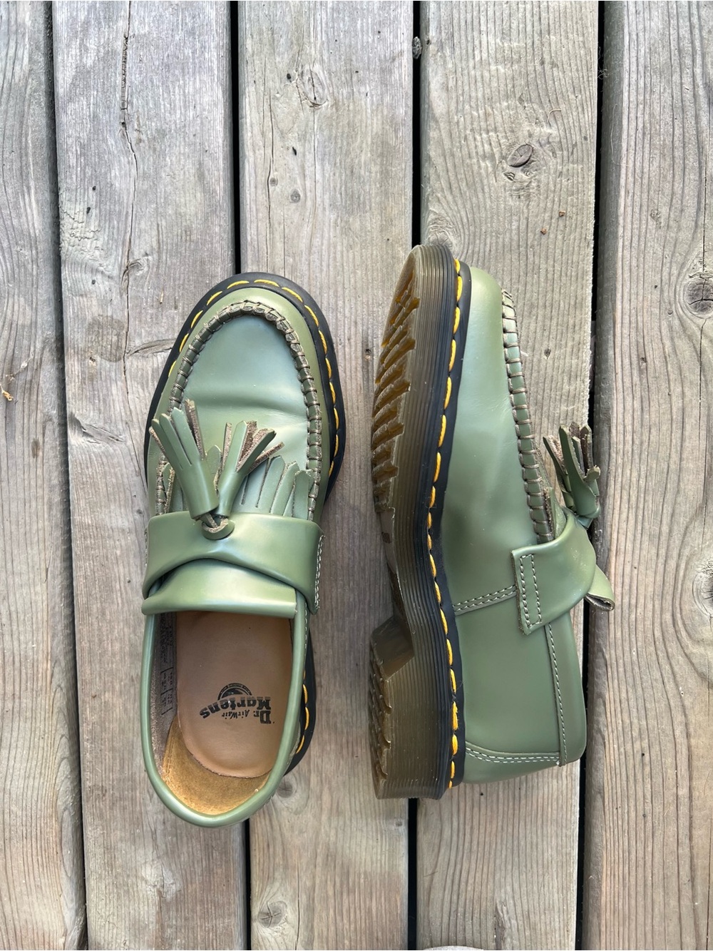 Dr. Martens Olive Green Tassel Loafers